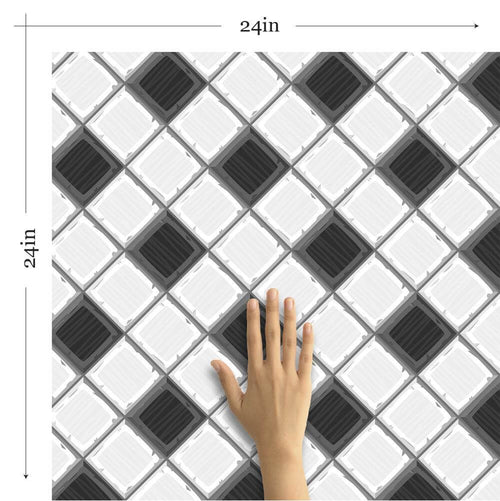 Charcoal Geometric Tile Adhesive Removable Wallpaper 3914| Walls By Me