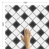 Charcoal Geometric Tile Adhesive Removable Wallpaper 3914| Walls By Me