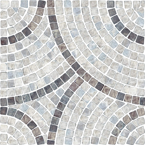 Grey Mosaic Tile Adhesive Removable Wallpaper 0374| Walls By Me