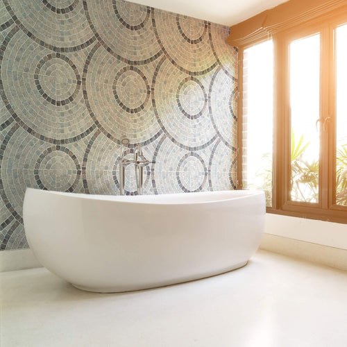 Grey Mosaic Tile Adhesive Removable Wallpaper 0374| Walls By Me