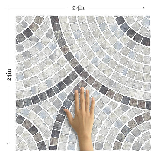 Grey Mosaic Tile Adhesive Removable Wallpaper 0374| Walls By Me