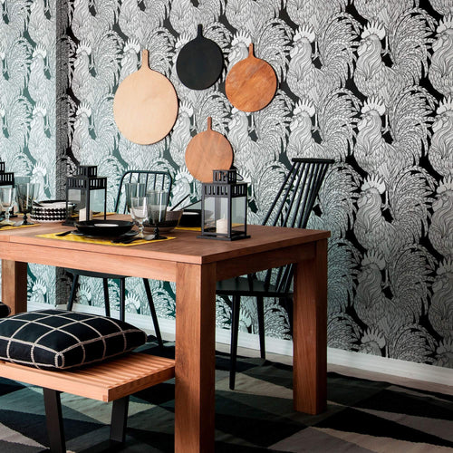 Black Animal Tile Adhesive Removable Wallpaper 0358| Walls By Me