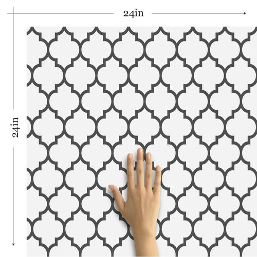 White Geometric Tile Adhesive Removable Wallpaper 2049| Walls By Me