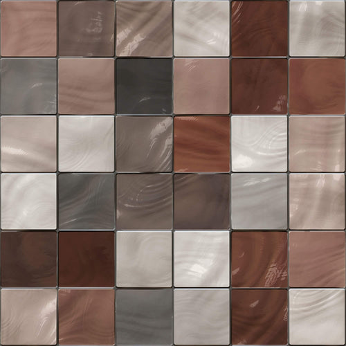 Brown Geometric Tile Adhesive Removable Wallpaper 3459| Walls By Me