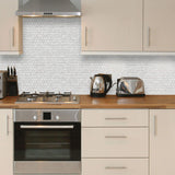 White Geometric Tile Adhesive Peel and Stick Removable Wallpaper