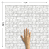 White Geometric Tile Adhesive Peel and Stick Removable Wallpaper