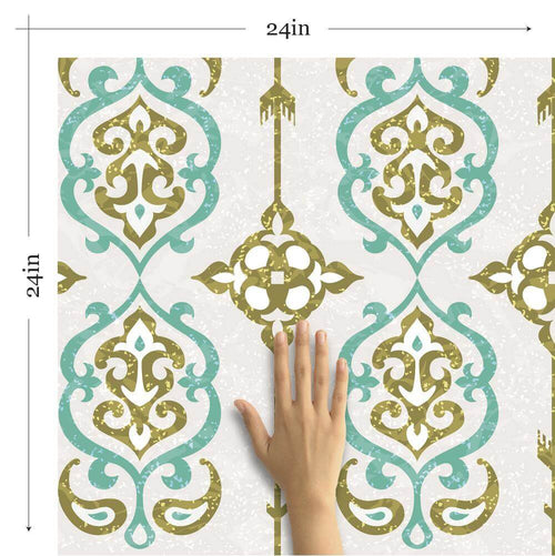 Cream Global Tile Adhesive Removable Wallpaper 4681| Walls By Me