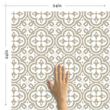 Beige Global Tile Adhesive Peel and Stick Removable Wallpaper