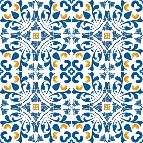 Blue Global Tile Adhesive Peel and Stick Removable Wallpaper