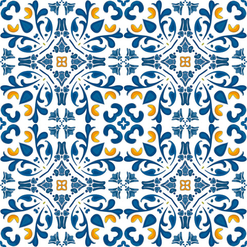 Blue Global Tile Adhesive Peel and Stick Removable Wallpaper