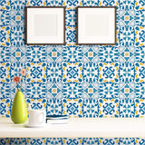 Blue Global Tile Adhesive Peel and Stick Removable Wallpaper