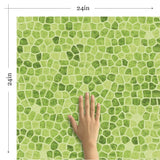 Green Mosaic Tile Adhesive Removable Wallpaper 3545| Walls By Me