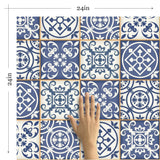 Blue Global Tile Adhesive Removable Wallpaper 1165| Walls By Me
