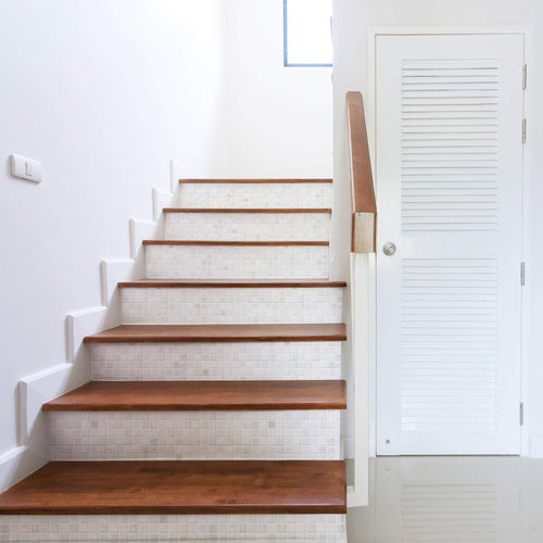 White Mosaic Tile Adhesive Removable Wallpaper 5468| Walls By Me