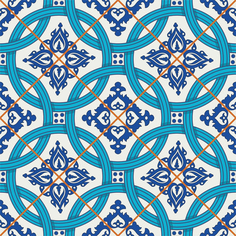 Blue Global Tile Adhesive Removable Wallpaper 0610| Walls By Me