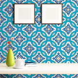 Blue Global Tile Adhesive Removable Wallpaper 0610| Walls By Me