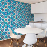 Blue Global Tile Adhesive Removable Wallpaper 0610| Walls By Me