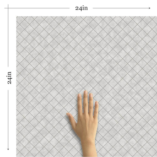 White Geometric Tile Adhesive Removable Wallpaper 7156| Walls By Me