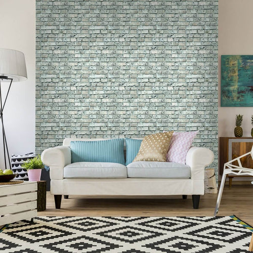 Turquoise Brick Texture Removable Wallpaper 8923| Walls By Me