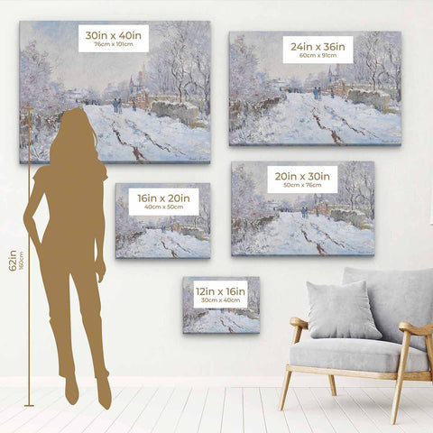 Blue vintage snow Wall Art Canvas 6791