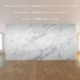 White and Grey Marble Mural Peel and Stick Removable Wall Mural 2544