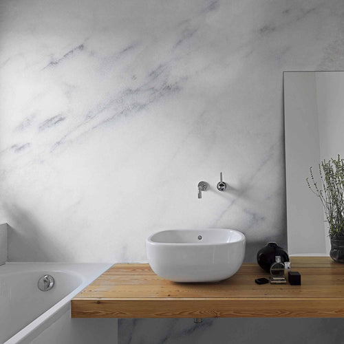 White and Grey Marble Mural Peel and Stick Removable Wall Mural 2544