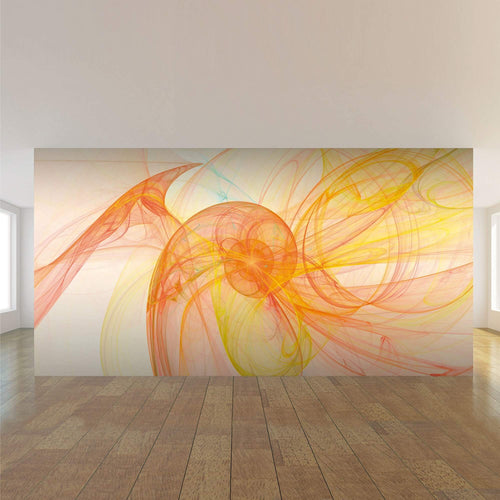 Orange Abstract Peel and Stick Removable Wall Mural 6776