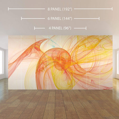 Orange Abstract Peel and Stick Removable Wall Mural 6776