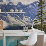 Green and Blue Mountain Landscape Peel and Stick Removable Wall Mural 1978