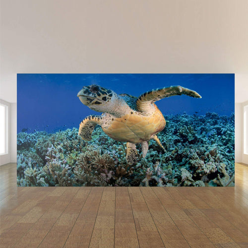 Blue Turtle Peel and Stick Removable Wall Mural 0707