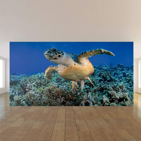 Blue Turtle Peel and Stick Removable Wall Mural 0707