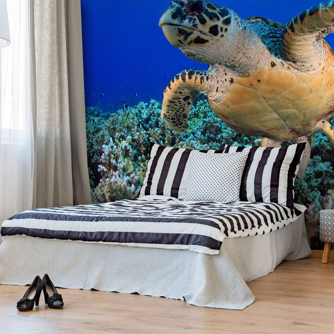 Blue Turtle Peel and Stick Removable Wall Mural 0707
