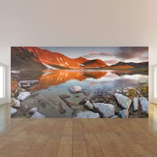 Green Mountain Lake Landscape Peel and Stick Removable Wall Mural 6816