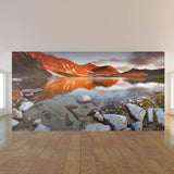 Green Mountain Lake Landscape Peel and Stick Removable Wall Mural 6816