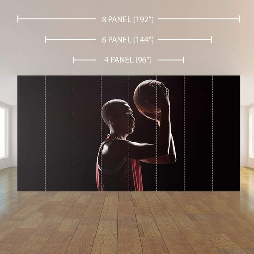 Red Basketball Peel and Stick Removable Wall Mural 3727