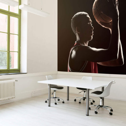 Red Basketball Peel and Stick Removable Wall Mural 3727