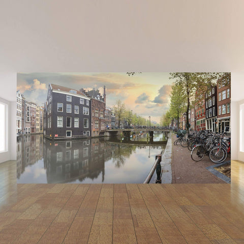 Green City Landscape Peel and Stick Removable Wall Mural 5270