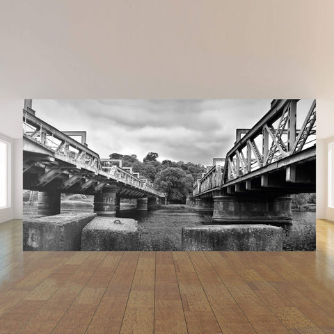 Black Bridge Landscape Peel and Stick Removable Wall Mural 1200