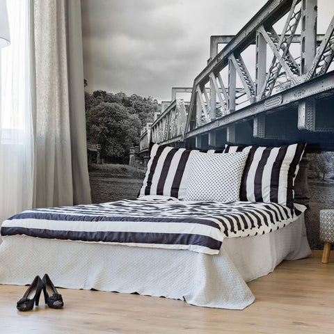 Black Bridge Landscape Peel and Stick Removable Wall Mural 1200
