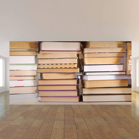 Brown and White Library Peel and Stick Removable Wall Mural 5394