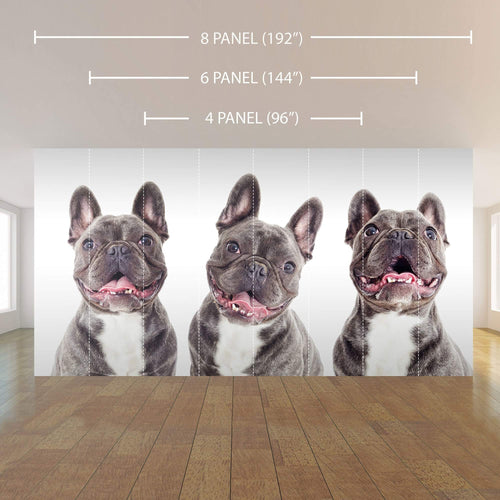 White and brown Dog Peel and Stick Removable Wall Mural 3688