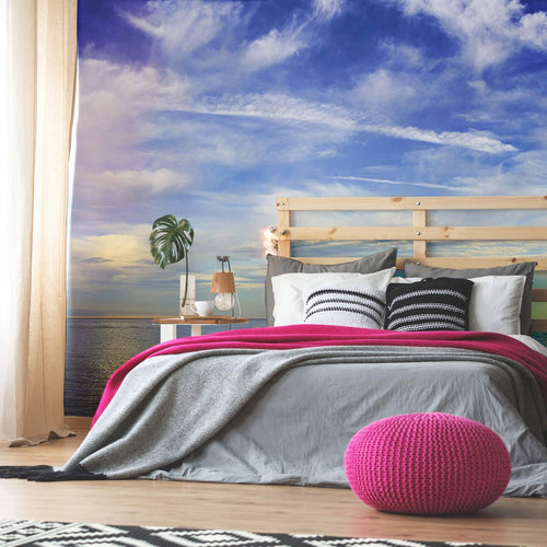 White Clouds Landscape Peel and Stick Removable Wall Mural 3414