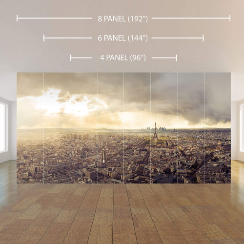 Green and Blue City Landscape Peel and Stick Removable Wall Mural 9500