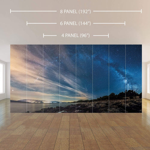 Teal and Black Sky Landscape Peel and Stick Removable Wall Mural 7378