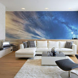 Teal and Black Sky Landscape Peel and Stick Removable Wall Mural 7378