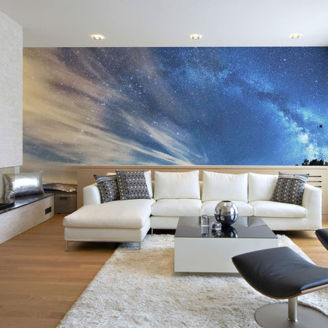 Teal and Black Sky Landscape Peel and Stick Removable Wall Mural 7378