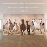 Brown and White Horse Peel and Stick Removable Wall Mural 0495