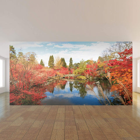 Yellow and Orange Autumn Landscape Peel and Stick Removable Wall Mural 2211