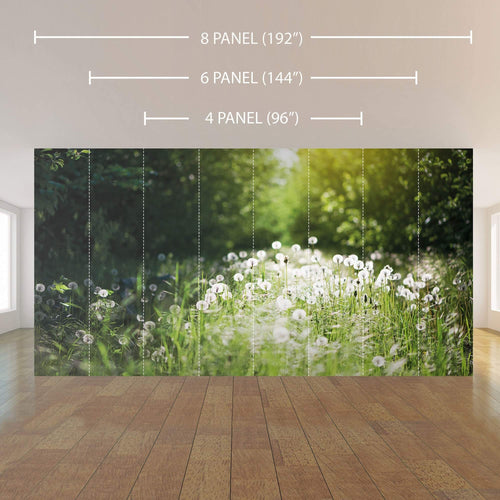 Green and White Landscape Peel and Stick Removable Wall Mural 6203