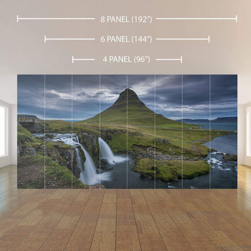 Green and Blue Waterfall Landscape Peel and Stick Removable Wall Mural 7800